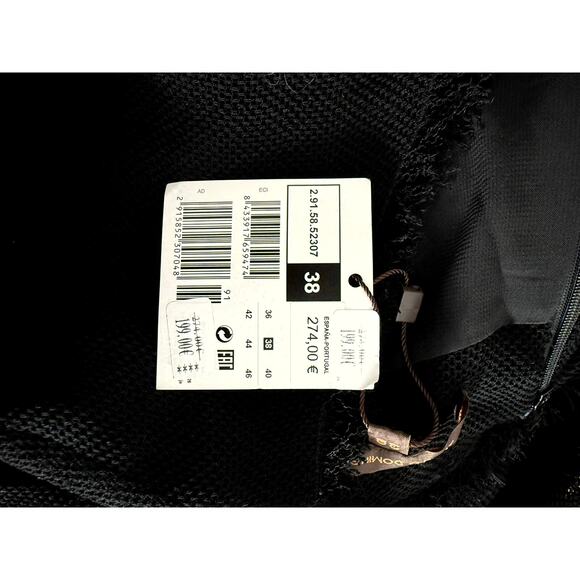 ADOLFO DOMINGUEZ NWT Size38 black v-neck midi length sheer - Picture 10 of 10